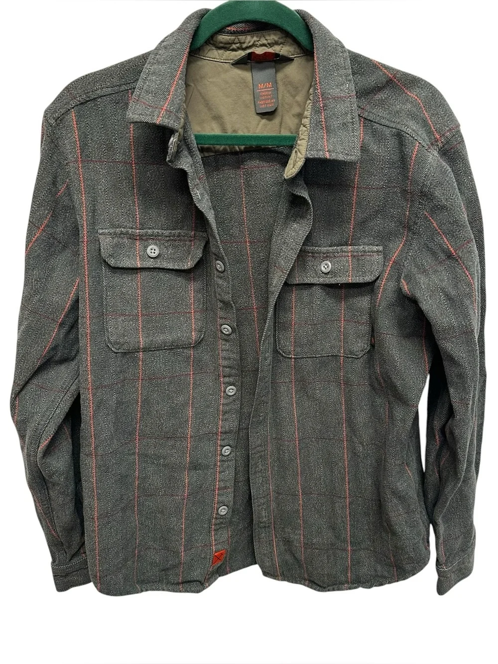 Mountain hardwear men’s thick flannel shirt size medium herringbone